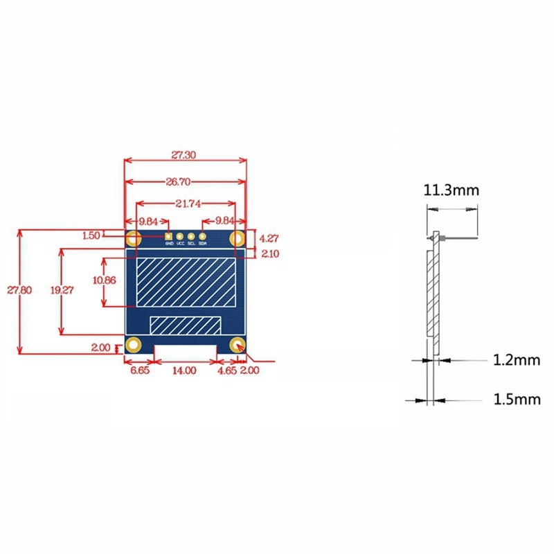 

Светодиодный ЖК-дисплей с последовательным чипом IIC I2C GND 128X64 O 3X 0,96 дюйма, модуль светодиодного дисплея SSD1306 для комплекта Arduino, белый дисплей