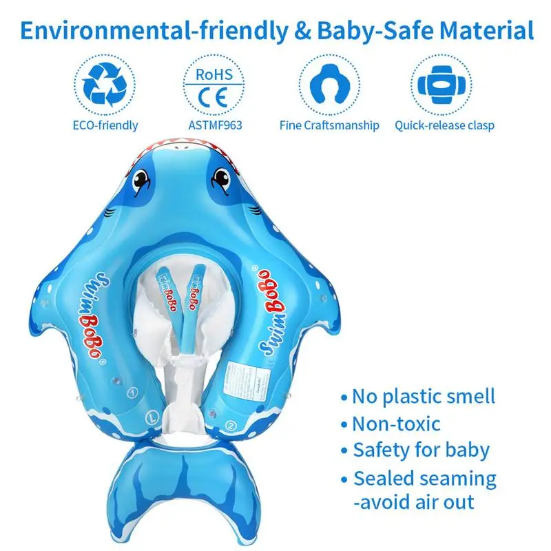 Sunshade Baby Swimming Ring Baby Pool Float With UPF 50 UV Sun Protection Canopy Baby Sunscreen Swimming Ring Suitable For