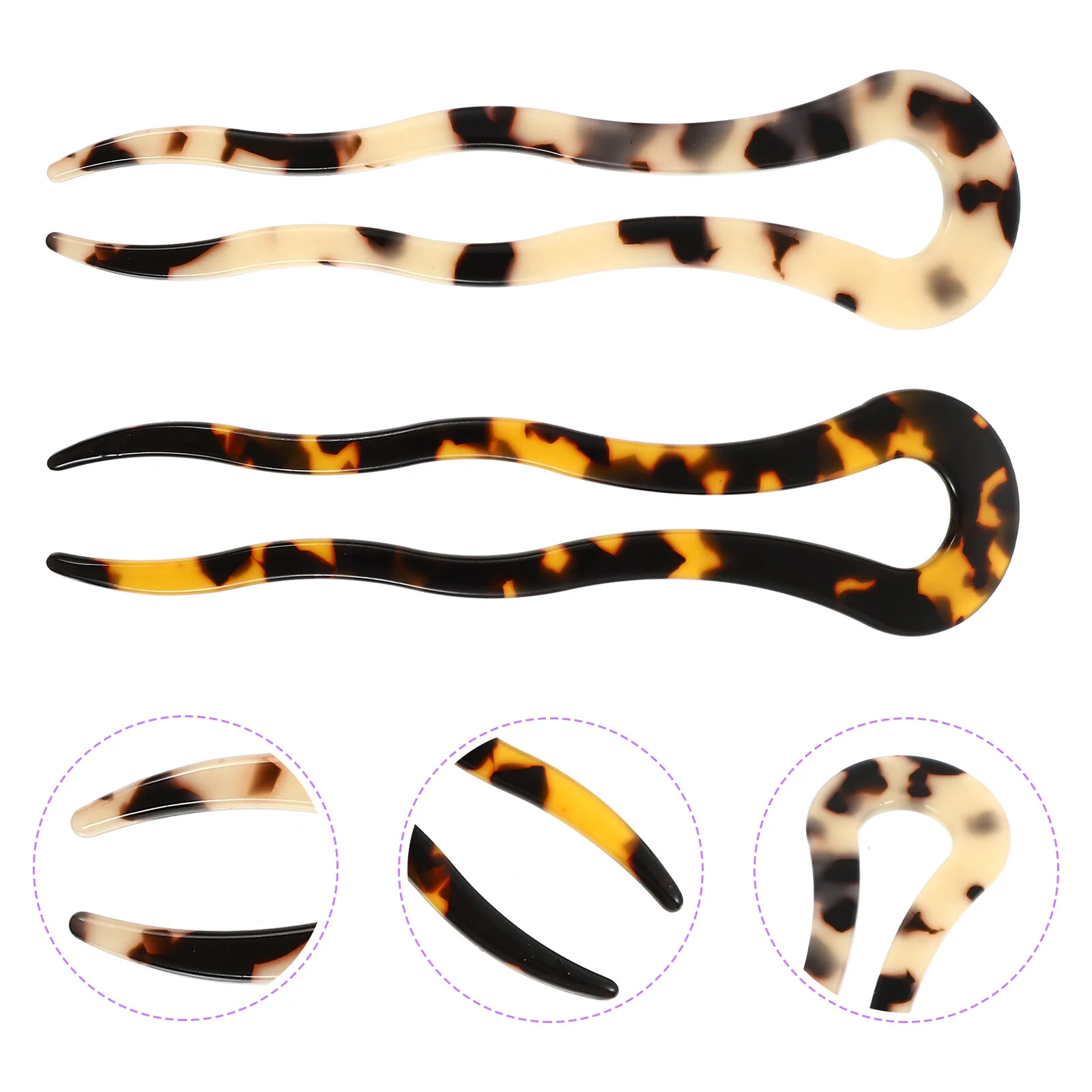 

2 Pcs U-shaped Hairpin Chignon Forks Hair Accessories For Bride Wedding Clip Chopsticks Clips Acetate Sheet Bride Decoration