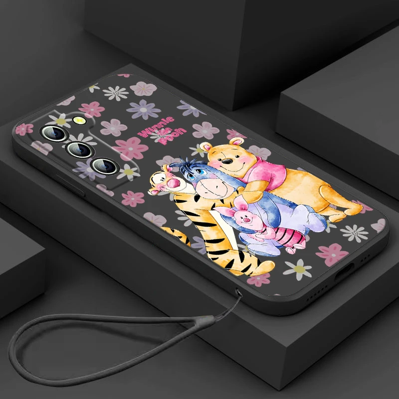 

Winnie the Pooh Cute For Samsung Galaxy S23 S22 S21 S20 FE Ultra Plus S10 Lite 5G Liquid Rope Phone Case