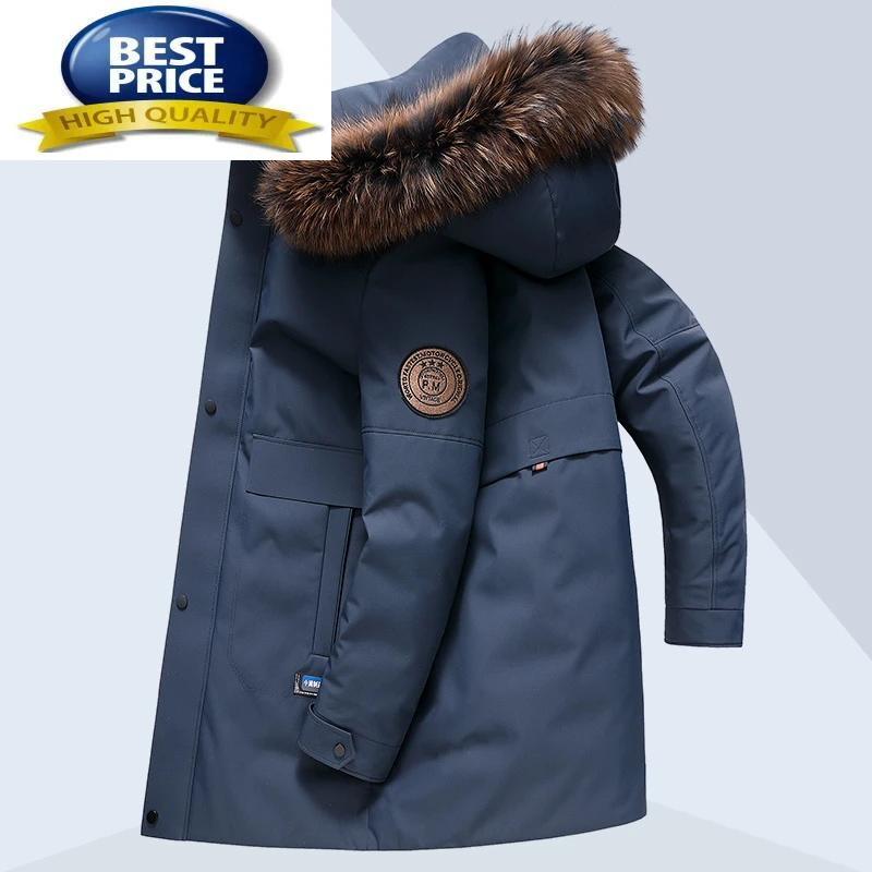 

Coat for Winter Men Thicken Warm White Goose Down Jacket Men Clothing Mid-length Parka Male Jaqueta Inverno Masculina