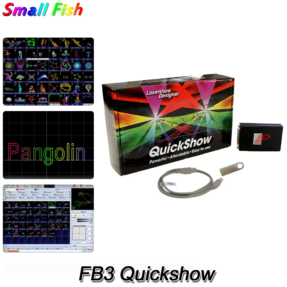 

Pangolin FB3 QuickShow профессиональный лазерный дисплей, проектирующая лазерная система управления программным обеспечением DMX ILDA, эффекты лазерного луча на заказ