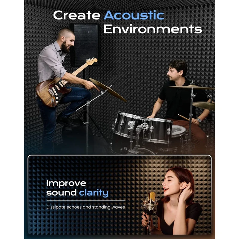 12 упаковок акустических пенопластовых панелей высокой плотности с