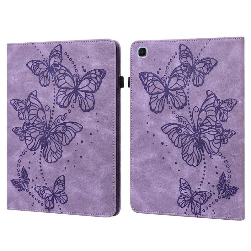 

For Samsung SM-P610 SM-P615 PU Leather Embossed Butterfly Wallet Case S6 Lite Funda