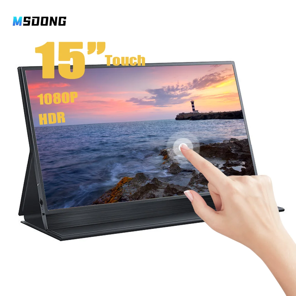 

MSDONG 15Inch Portable Monitor 1920*1080 60hz HDR Gaming Monitor IPS A+ Screen 100%s RGB For Laptop Mac Phone Xbox PS4/5 Switch