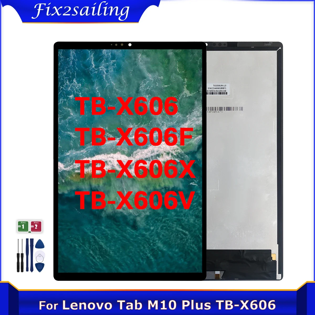 Фото 10,3 ''для Lenovo Tab M10 Plus TB-X606F TB-X606X TB-X606V X606 ЖК-дисплей с сенсорным цифровым преобразователем, замена экрана в сборе №1