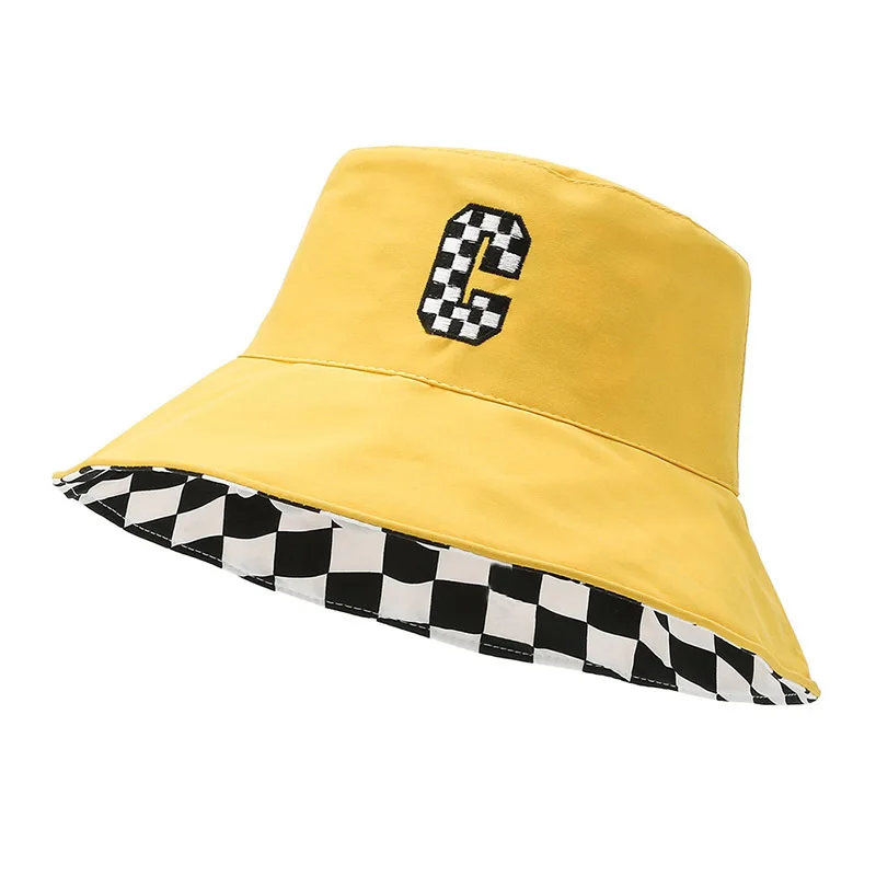 

Панама двусторонняя для мужчин и женщин, шляпа с вышивкой букв для рыбалки, Солнцезащитный головной убор в стиле унисекс, летняя