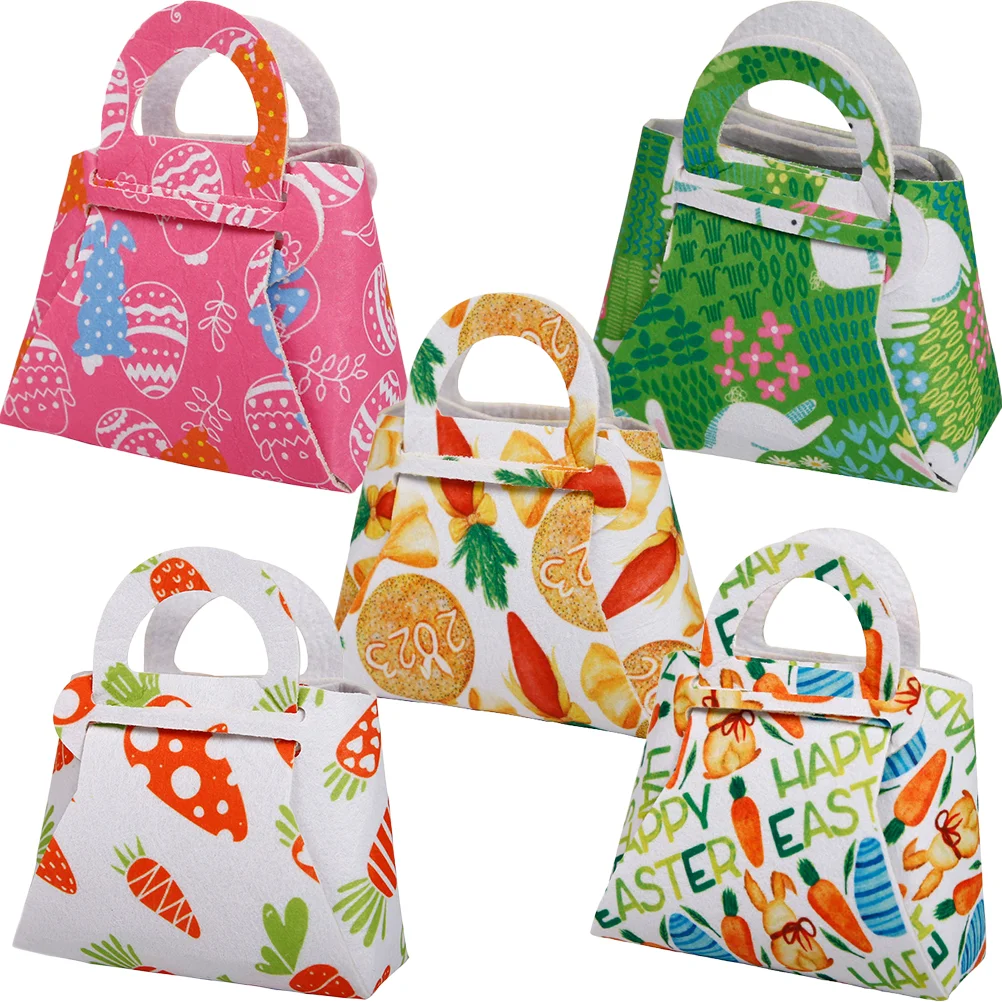 

5 Pcs Candy Packing Bags Gift Pouch Toy Storage Bag Cookies Storage Bags Rabbit Gifts Easter Tote Bag Snack Bag Lovely Gift Bags