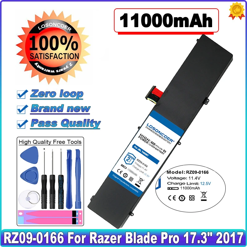 

RZ09-0166 F1 ноутбук Батарея для Razer лезвие Pro 17,3 "2017 RZ09-01663E52 RZ09-01662E53-R3U1 RZ09-01663E53-R3U1 3ICP6/87/62-2