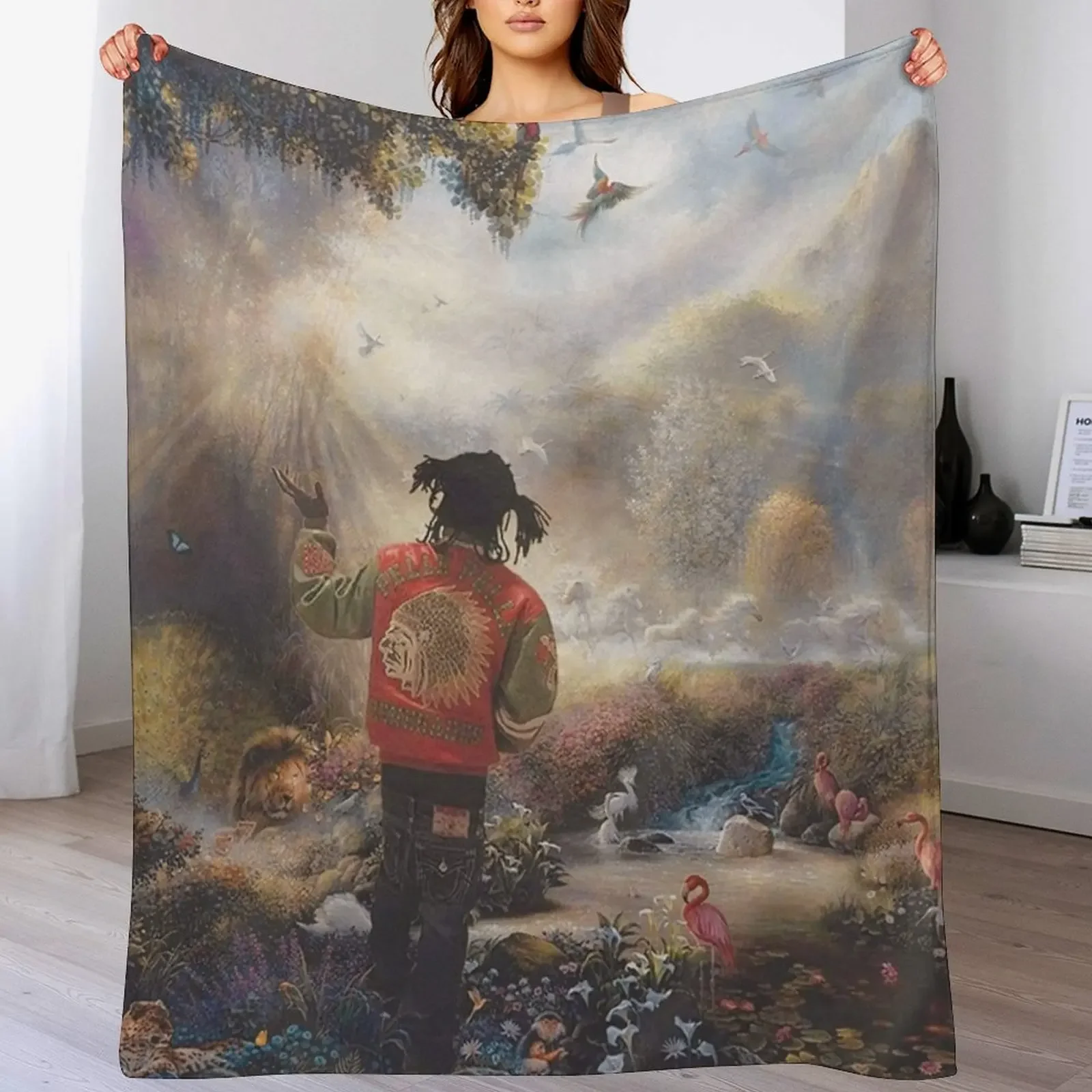 Фото Плед Chief Keef Garden of Eden, мягкое теплое одеяло, подарок для мужчин, женщин и взрослых №1