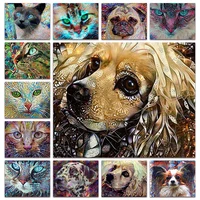 new 5d diamond painting mosaic animal dog cat full diamond embroidery home decor kitten puppy golden retriever cross stitch x048