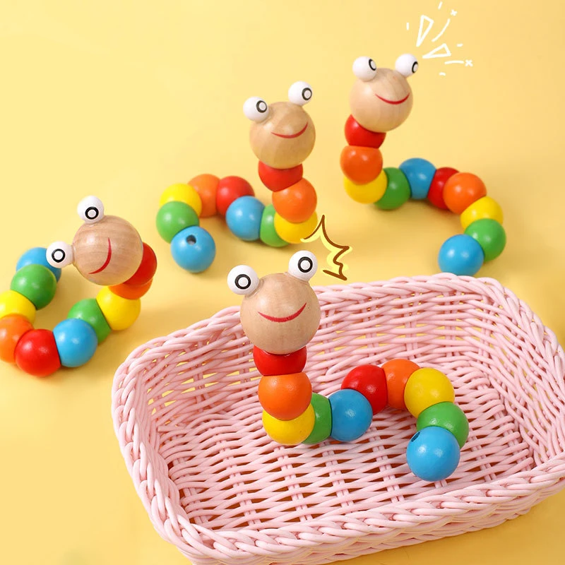 

1 шт., деревянная игрушка-гусеница для детей