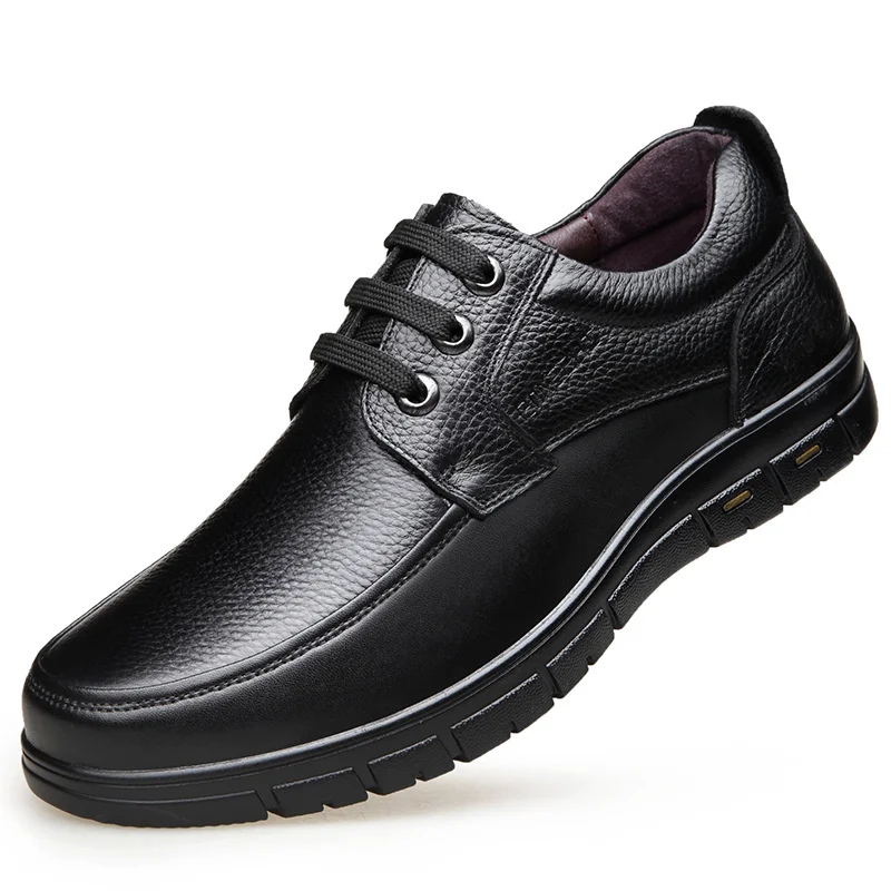 

Men's Genuine Leather Handmade Shoes 38-47 Soft Anti-slip Rubber Office Loafers Man Casual Leather Business Soft Shoes