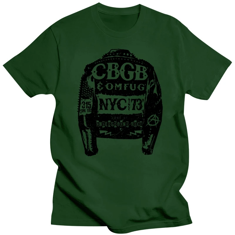 Куртка с заклепками CBGB OMFUG NYC 1973 мужская футболка Underground Punk Rock Band Merch