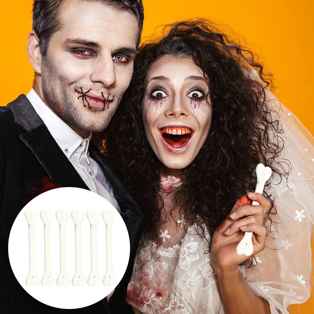 

6pcs Artificial Bone Tricky Props Decor Simulation Small Bone Prank Toys Props