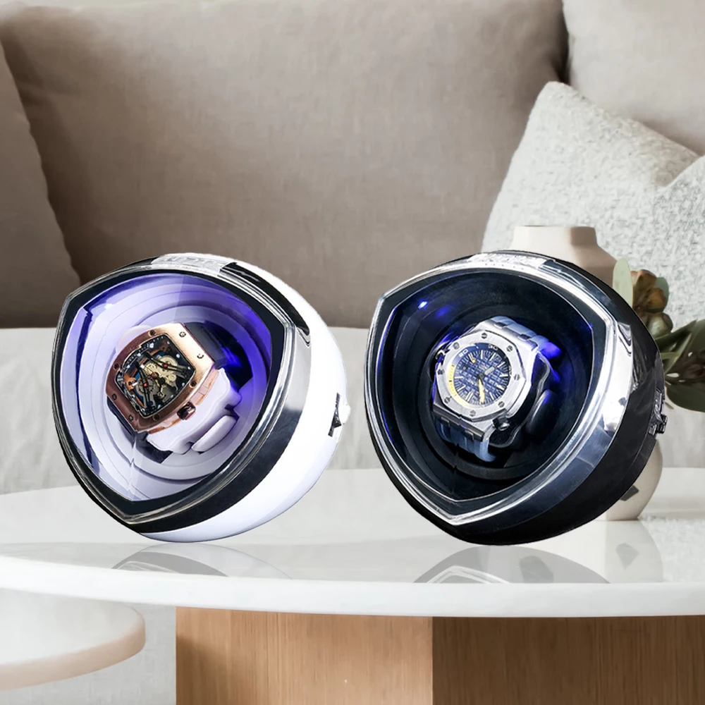 Watch Winder For Automatic Watches Watch Accessories Box Mechanical Watch Shaker Box Display Collector Storage With Light