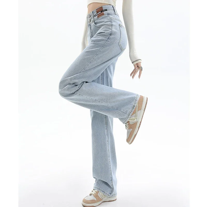 Женские утепленные джинсы с высокой талией женские готические теплые широкие