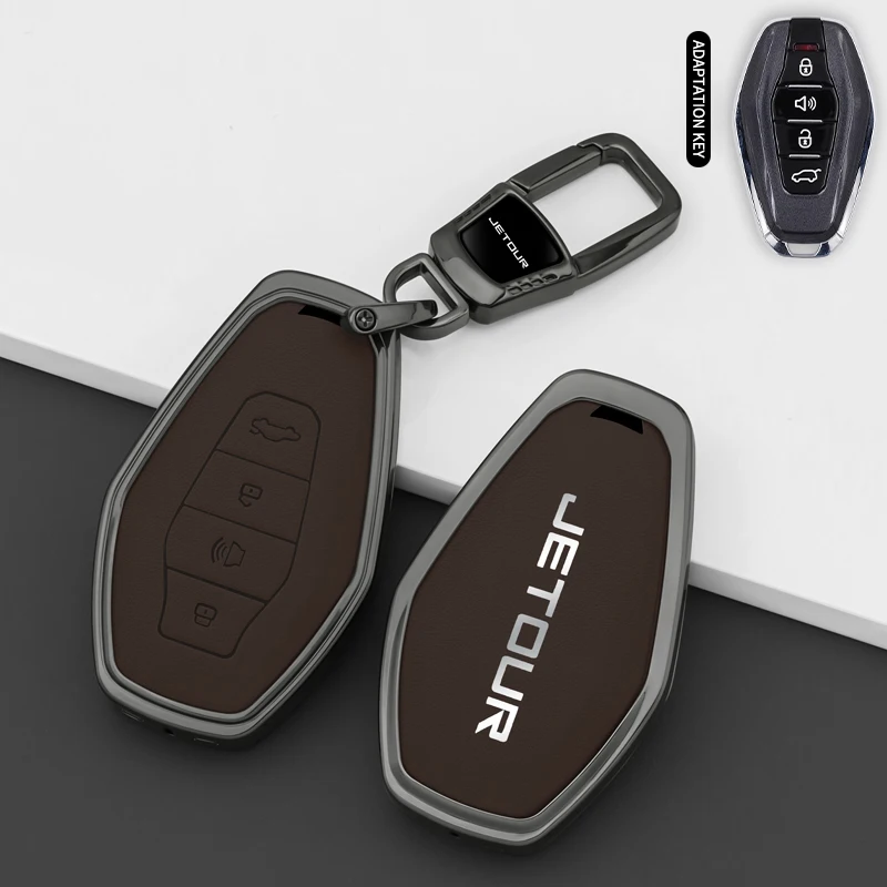 

Кожаный чехол для дистанционного ключа из цинкового сплава, брелок для Chery JETOUR X70 X70plus X70m X90plus X95pro, корпус автомобильного ключа, автоаксессуары