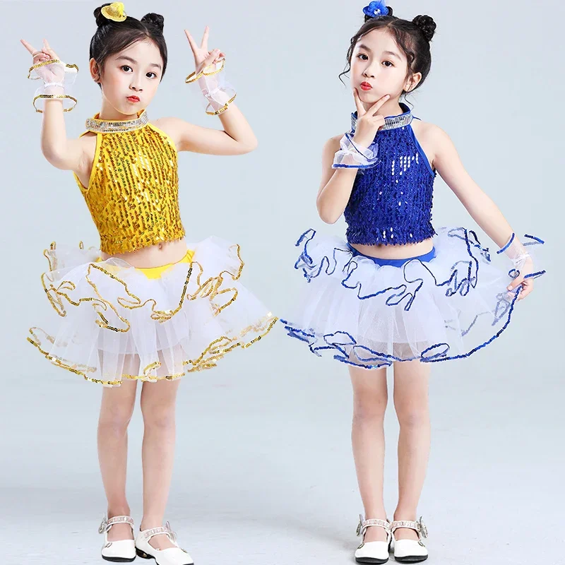 Детский современный танцевальный костюм джазовый для детского сада девочек