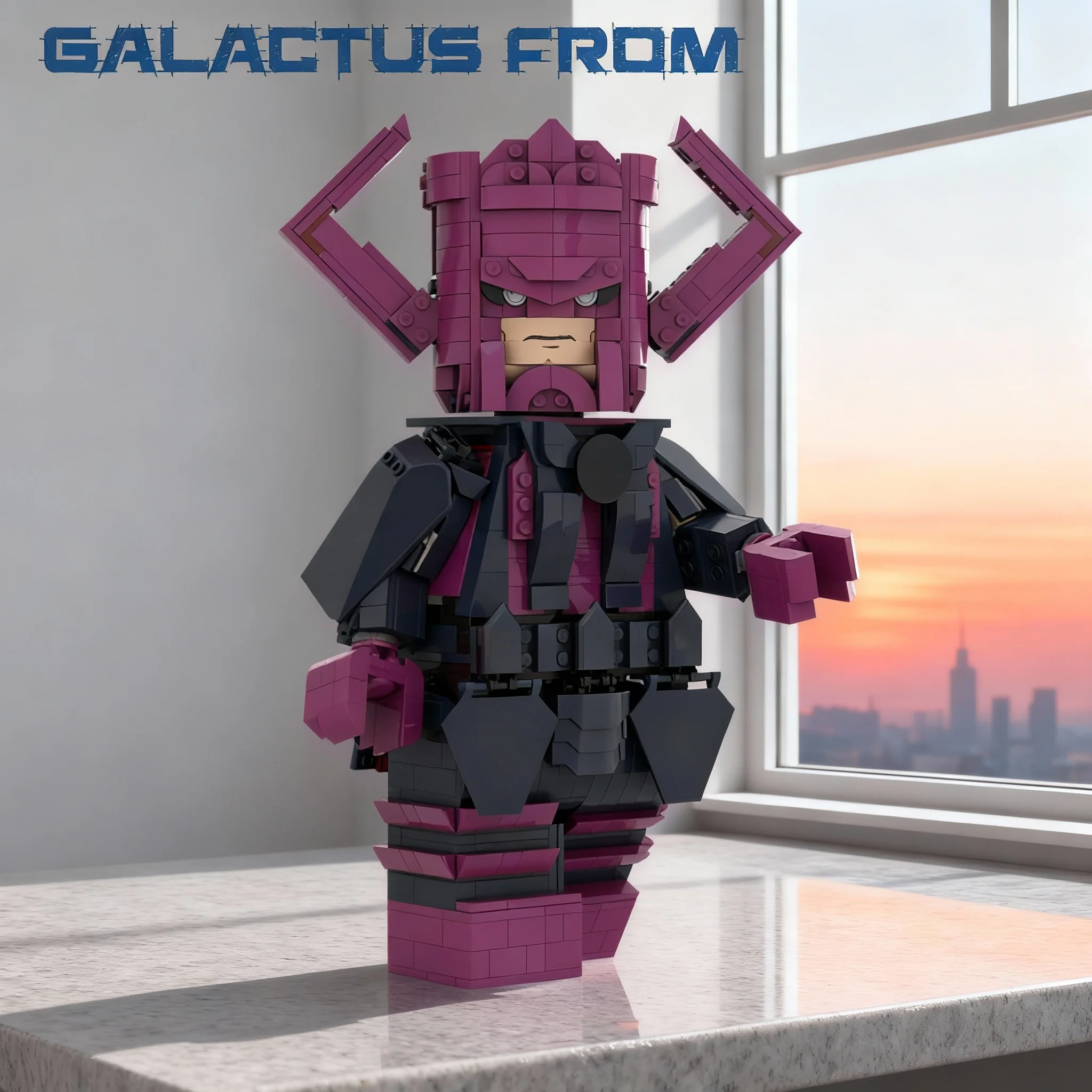 Фото Набор из 1097 деталей MOC: Фантастическая четверка, Галактус, Первые шаги, Увеличенная мини-фигурка, Супергерои, Модель, Строительные блоки, Детали для сборки, Игрушка, Подарок №1