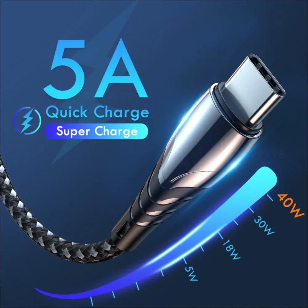 YOCPONO Zinc Alloy Data Cable Is Suitable For Android Type-C Apple Mobile Phone USB Neutral 5A Fast Charging Cable
