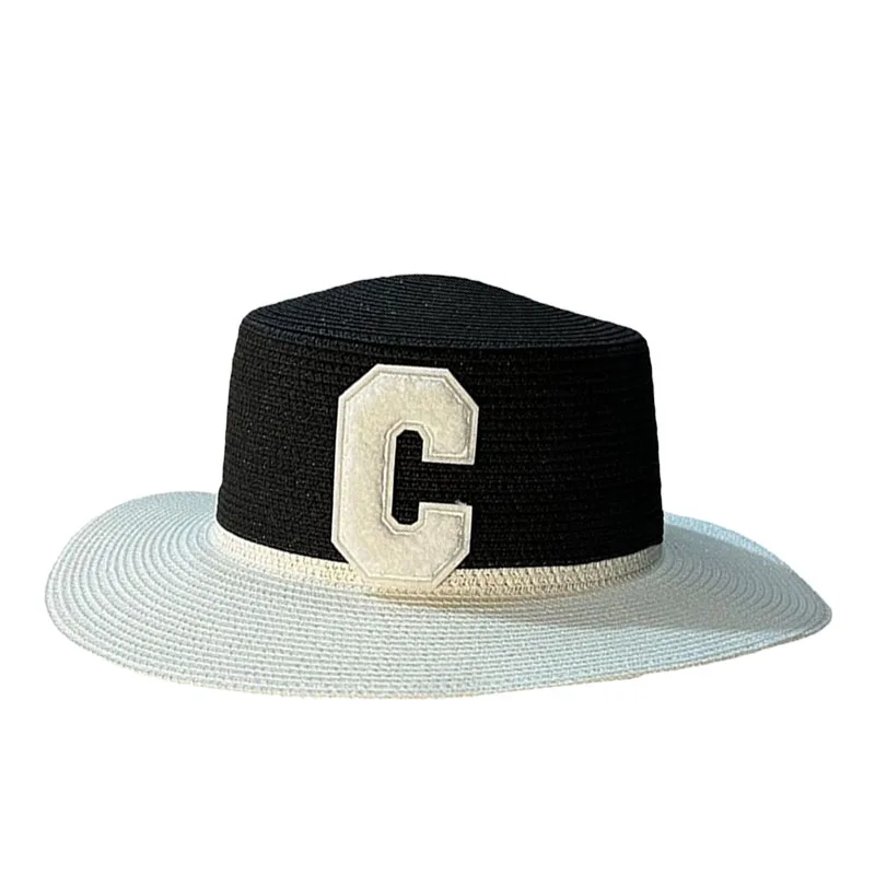 Beach Hat Black and White Contrast Bucket Hat Women 2022 Fashion straw hat Summer sun Protection fisherman hat basin Cap