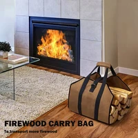 supersized firewood storage bag canvas firewood wood carrier bag log outdoor camping wood transport storage bag wear resistant