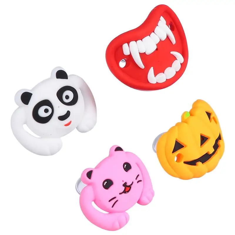 

4Pcs Funny Infant Pacifier Portable Baby Soother Silicone Pacifier Chewing Toy