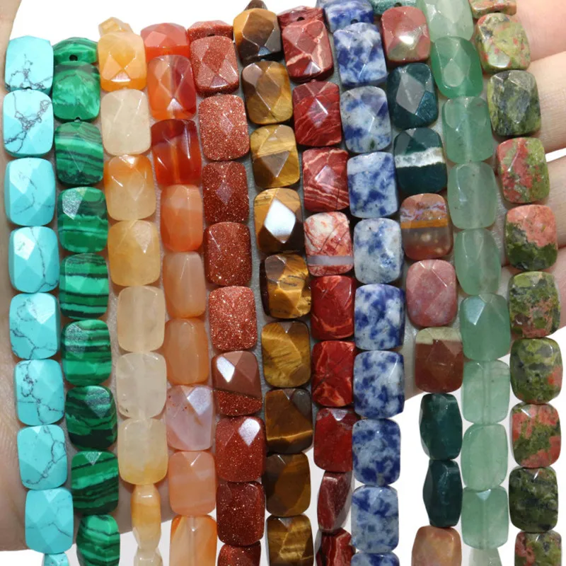 

Ограненный Природный камень агат с кварцевым тигровым глазом Spacer Бусины для изготовления ювелирных изделий браслет DIY ожерелье Материал