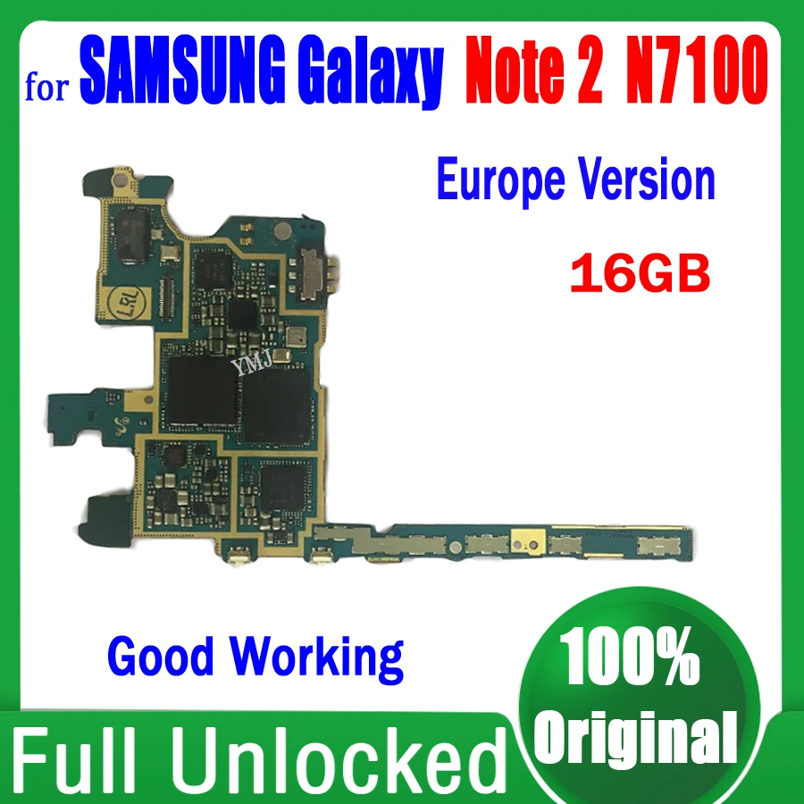 

Original Unlocked MainBoard For Samsung Galaxy Note 2 N7100 Motherboard 16GB For Samsung N7100 Logic Board 100% Tested Good Work