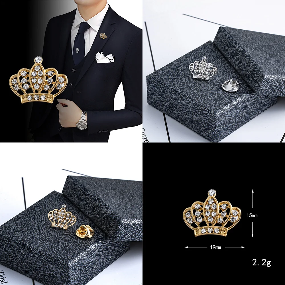 Korean British Style Crown Bird Brooch Cross Suit Tassel Chain Lapel Pin Angle Wings Badge Retro Female Corsage Men Accessories images - 6
