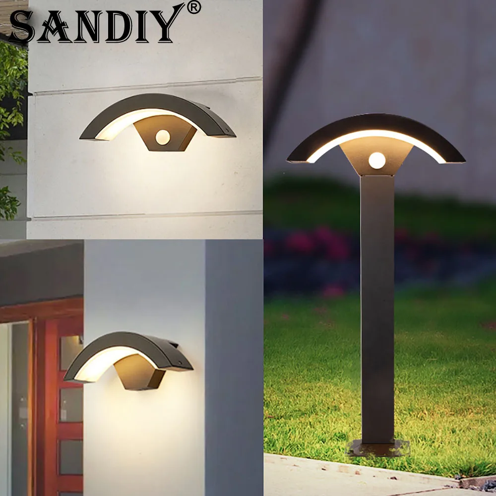 Garden Outdoor LED Sensor Lighting Wall Lamp Fixture Sconce for House Gate Patio Exterior Porch Corridor Waterproof IP65 18W 24W