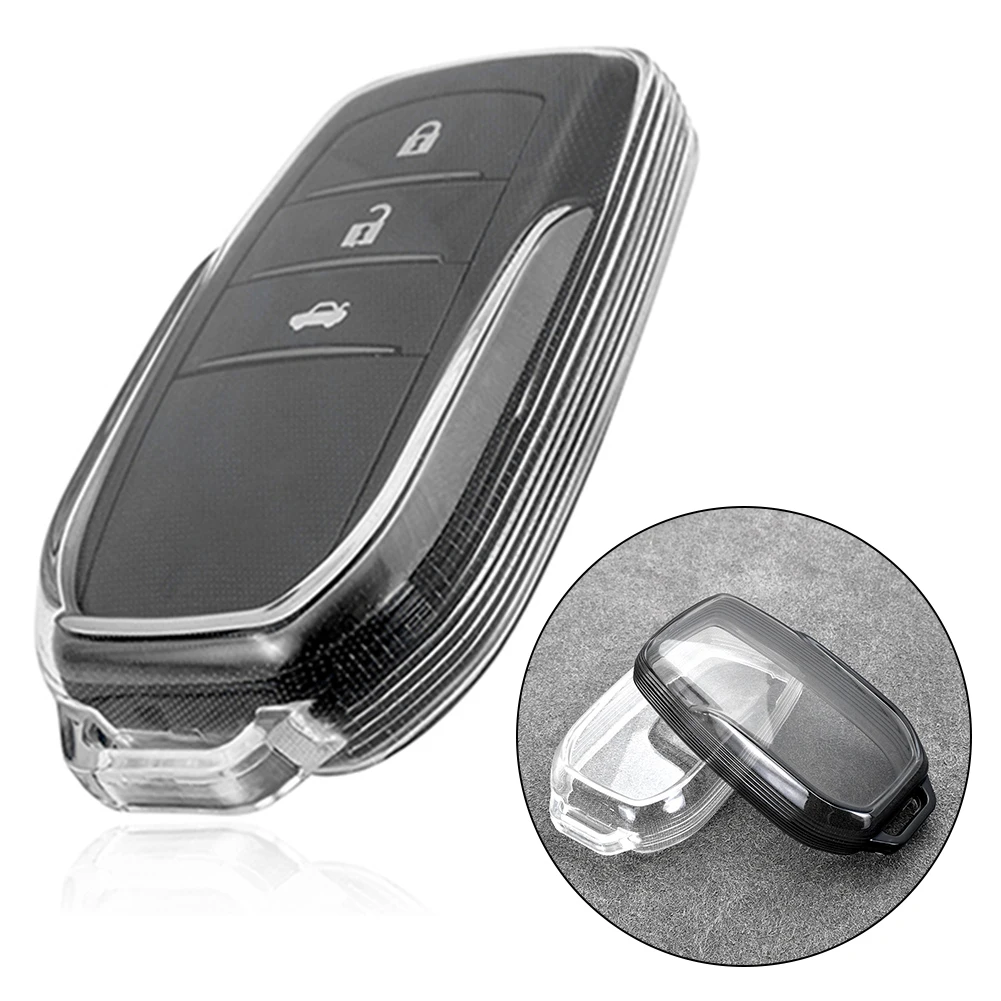 

Car Key Case For Toyota Transparent Auto Key Fob Cover Case Holder For Hilux 2016-2022 For Sienna 2021-2023 Key Case Accessories
