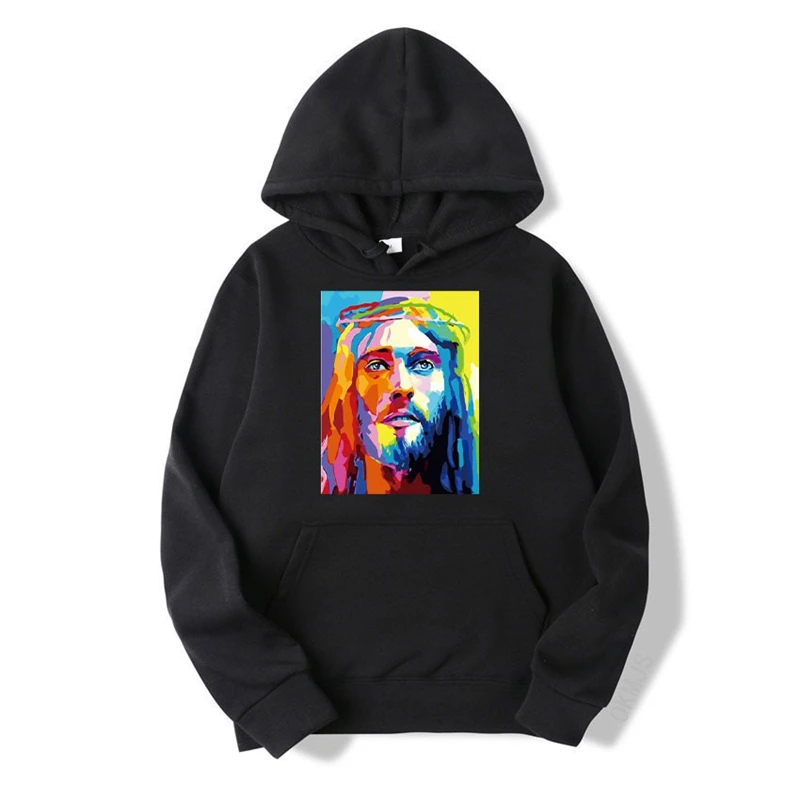 

Autumn Cotton Hoodie Women's Beautiful Jesus Pattern Printed Hoodie Street Loose Hoodie Men/women Super Dalian Hoodie