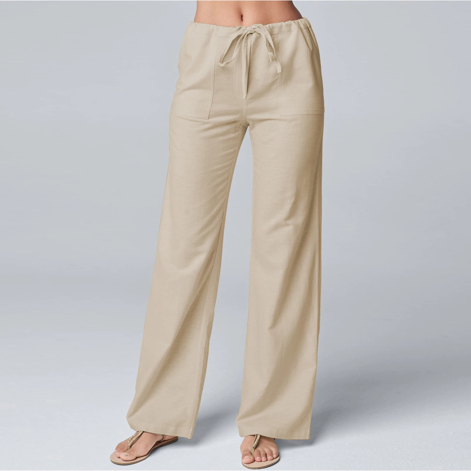 

Женские брюки для отдыха, однотонные широкие брюки с высокой талией и эластичным поясом, мягкие длинные спортивные брюки, женская повседневная одежда свободного покроя