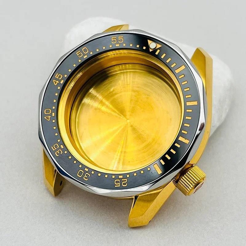 Корпус NH35 Золото SPB185 SPB187 Корпуса часов Волнистая нижняя крышка Герметичная