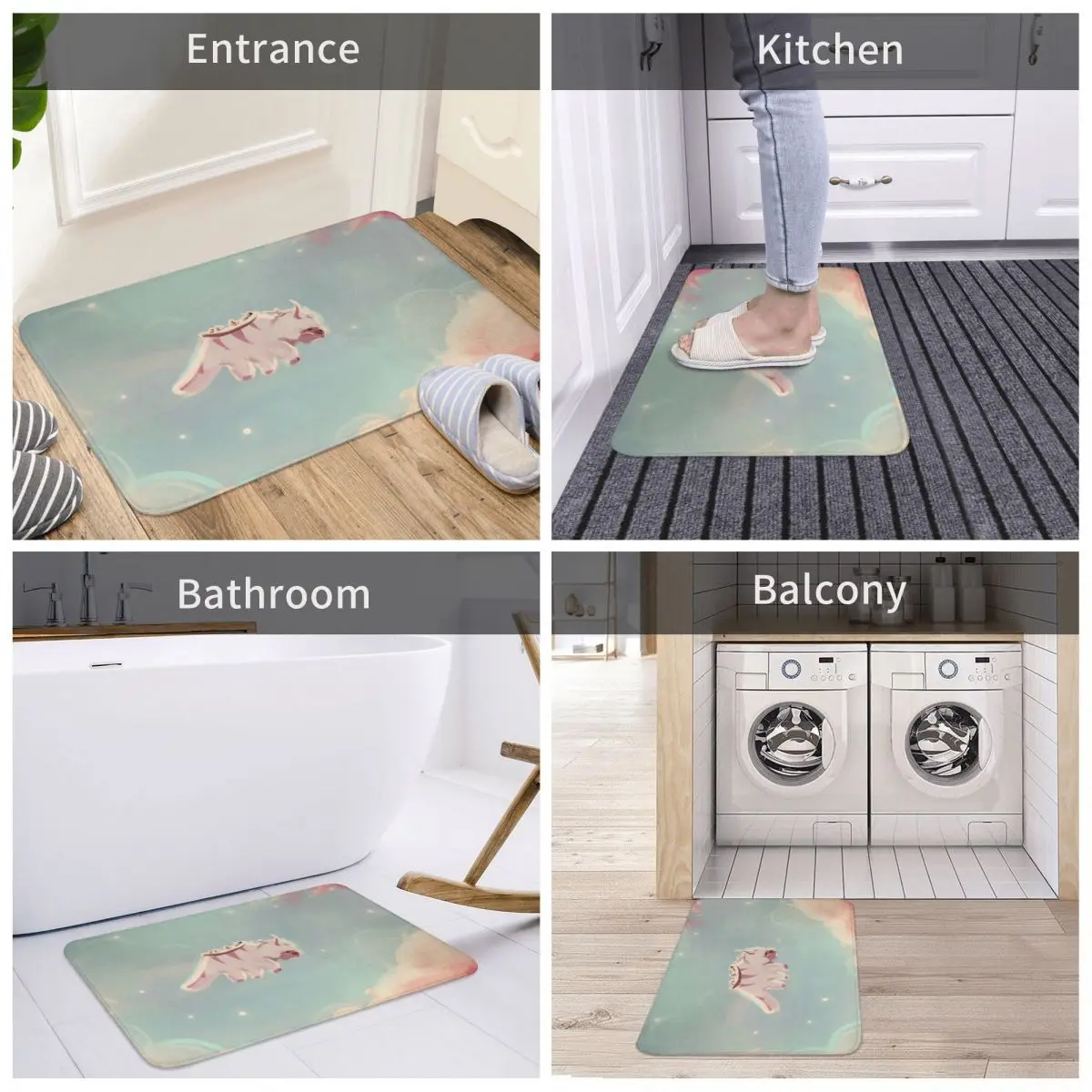 

Bath Mat Dreamy Appa Decor 3D Rug Carpet Doormat Anti-slip Entrance Living Room Home Kitchen Absorbent Bathroom Balcony