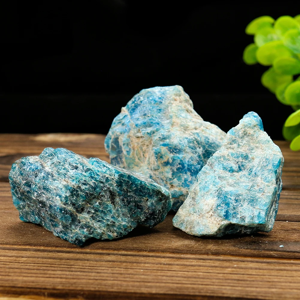 

100g Natural Blue Apatite Rough Irregular Ore Mineral Specimen Handicraft Office Fish Tank Home Decoration