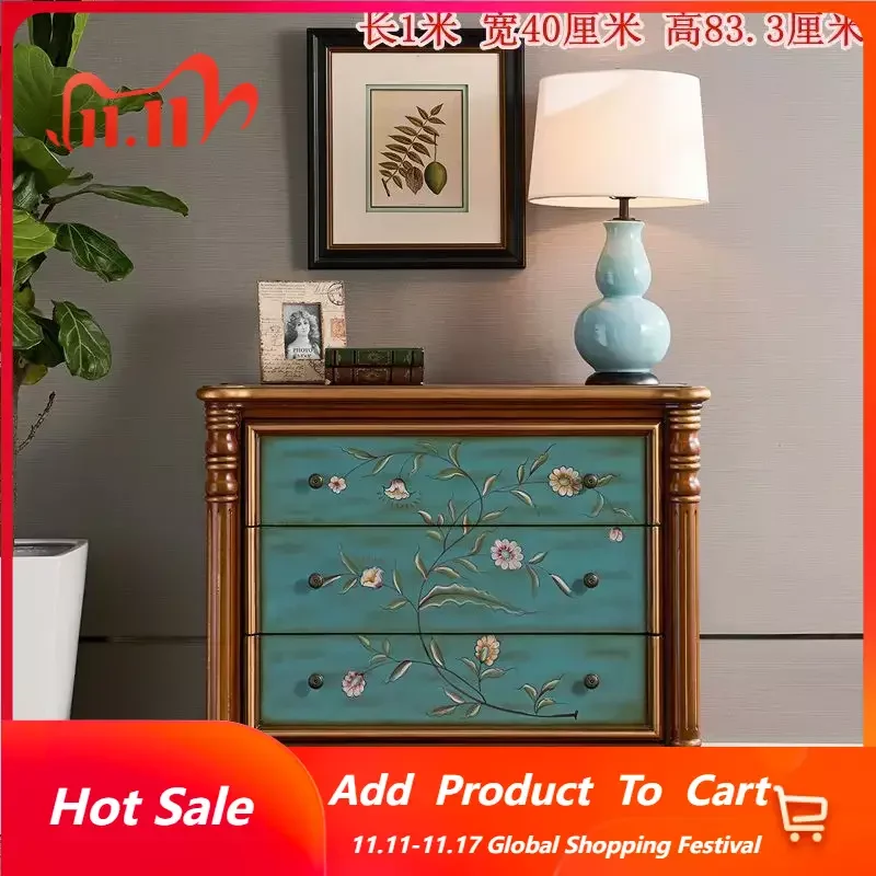 

American modern three-bucket storage cabinet bedside storage box bedroom furniture night table mesas de noche modernas