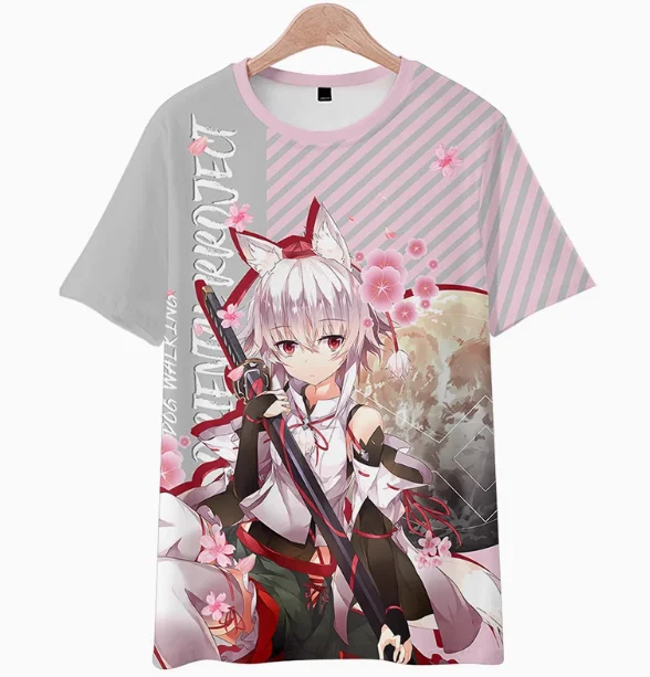 Футболка с коротким рукавом из Аниме Touhou Project Inubashiri Momizi летний костюм для косплея