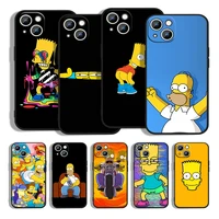 animation simpsons for apple iphone 13 12 11 pro max mini xs xr x 8 7 6s 6 plus black silicone soft phone case coque