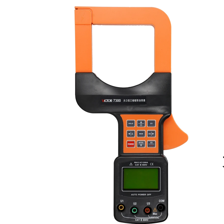 

VICTOR 7300 1200A AC 0.5W-720KW 600V Digital Three Phase Power Clamp Power Tester Multifunction Meter