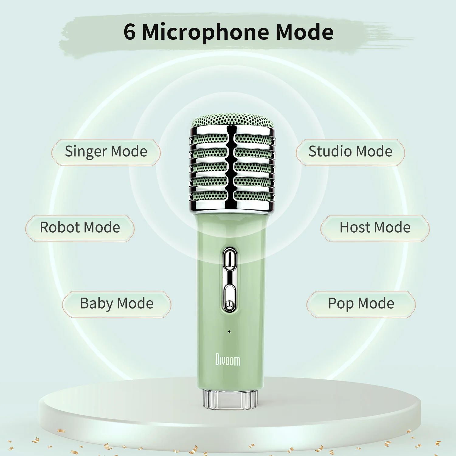 Фото Портативная Bluetooth-колонка Divoom Spark Pro 80W с 2 беспроводными микрофонами и RGB-подсветкой для вечеринок и пения на открытом воздухе. №5