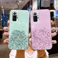 shiny girl glitter sequins star soft phone case for samsung galaxy m52 sm m526b m526br 5g diamond bling silicone clear cover