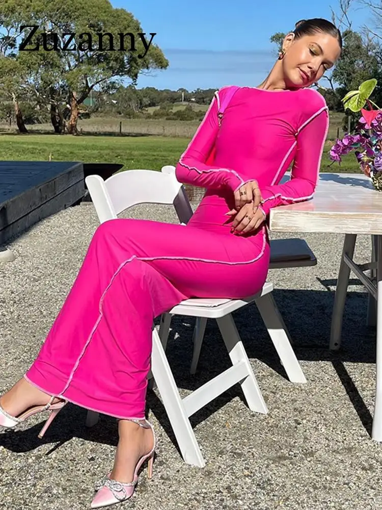 

Zuzanny Casual Long Sleeve Sexy Backless Split Maxi Dress Bodycon Women Autumn Winter Elegant Evening Party Long Dresses