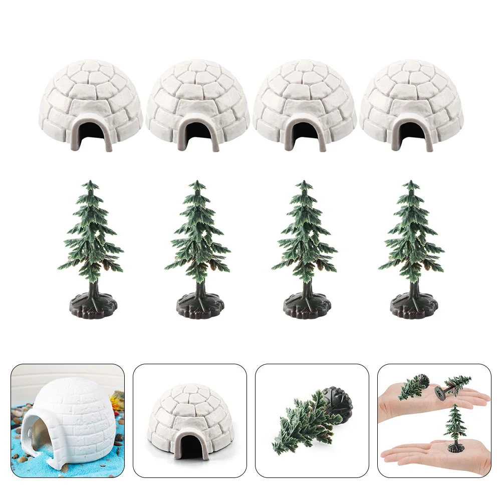 

Igloo Model Ice House Decoration Figurines Mini Xmas Tree Picture Ornament Models Craft Photo Toys