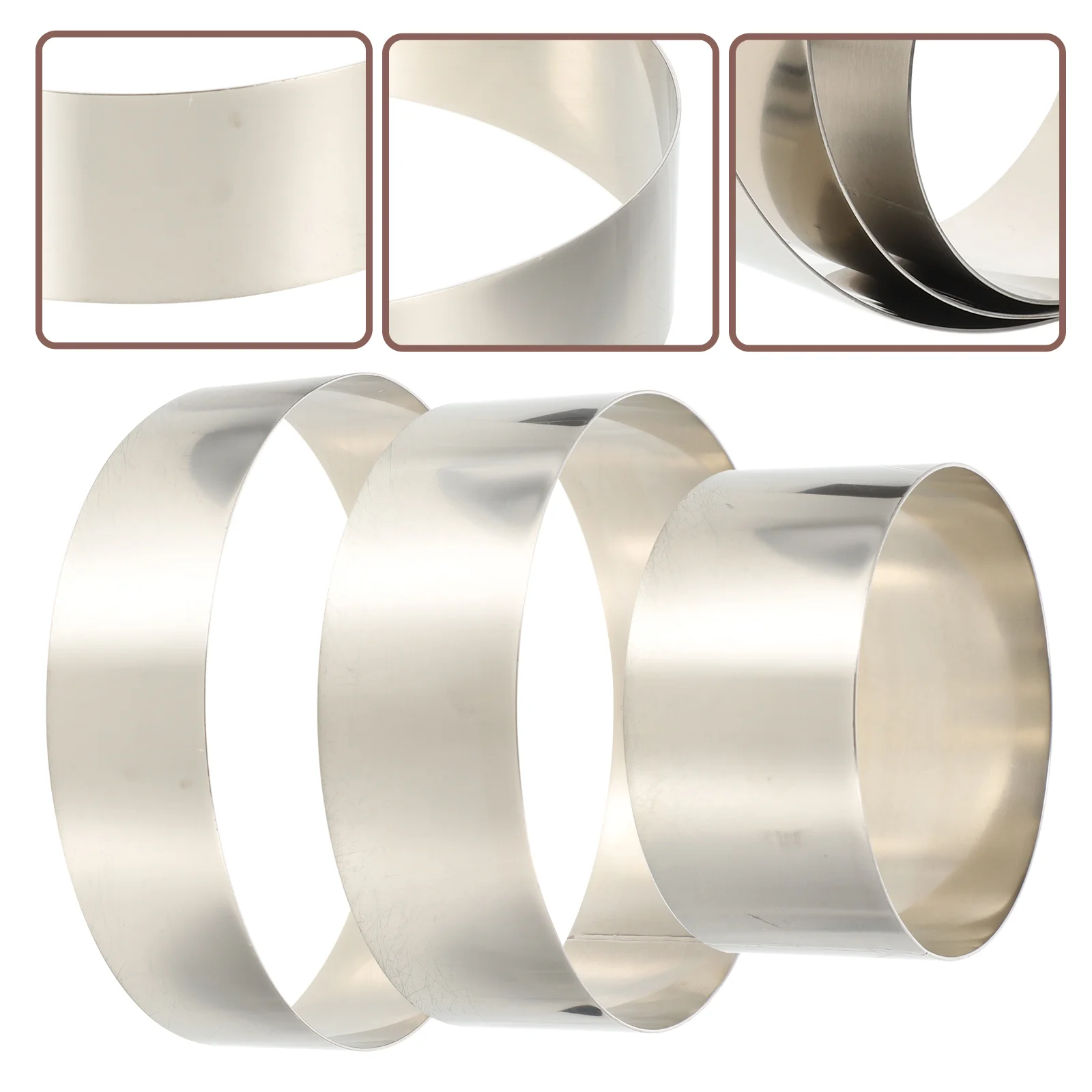 

3Pcs Cakes Molds Molds For Reusable Mousse Kitchen Tool Non-stick for Home DIY Kitchen