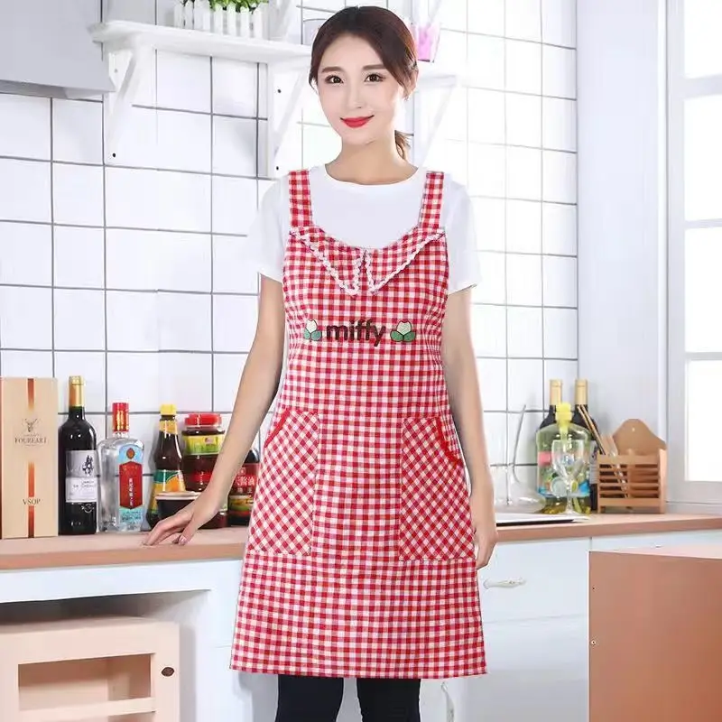 

Maid apron haircut overalls strap apron breathable wear-resistant overalls dustproof and antifouling household kitchen overalls