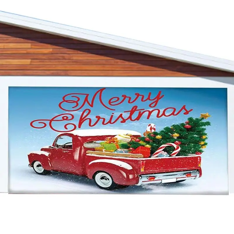 

Подставка для гаража, праздничные украшения, баннеры для гаража, зимняя большая крышка для двери, украшение для рождественских праздничных ...