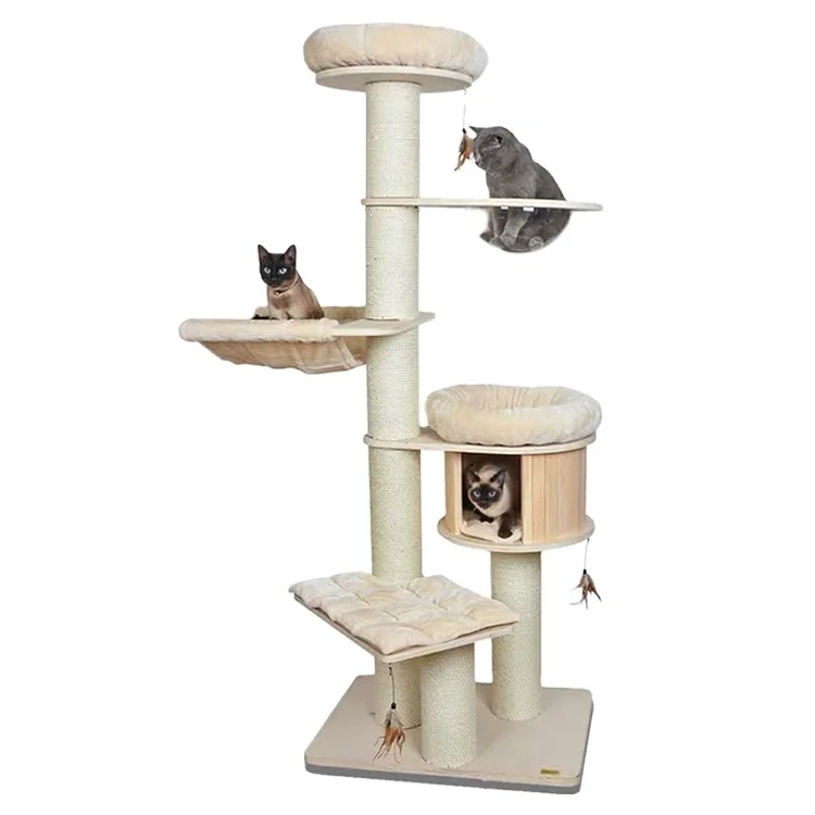 

House tower scratcher wholesale wooden big climbing cats tree